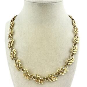Vintage Style Floral Scroll Fancy Link Gold Tone Feminine Fashion 22” Necklace